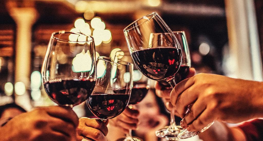 Group Toast Red Wine