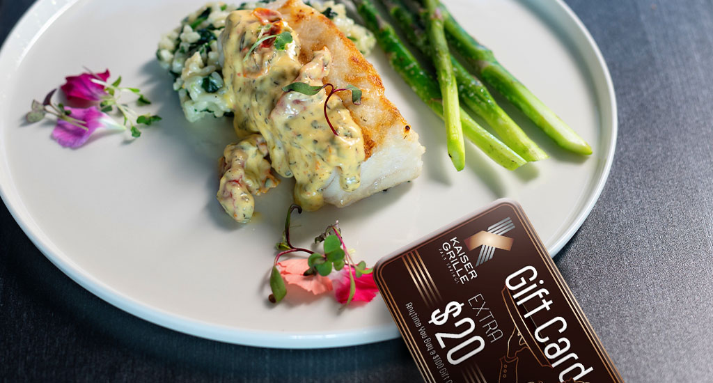 Fish and Asparagus Entree with Gift Card